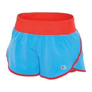 Champion Zip Pocket Sport Shorts Blue and Red 2.5"